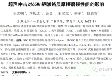 超声冲击对65Mn钢渗铬层摩擦磨损性能的影响