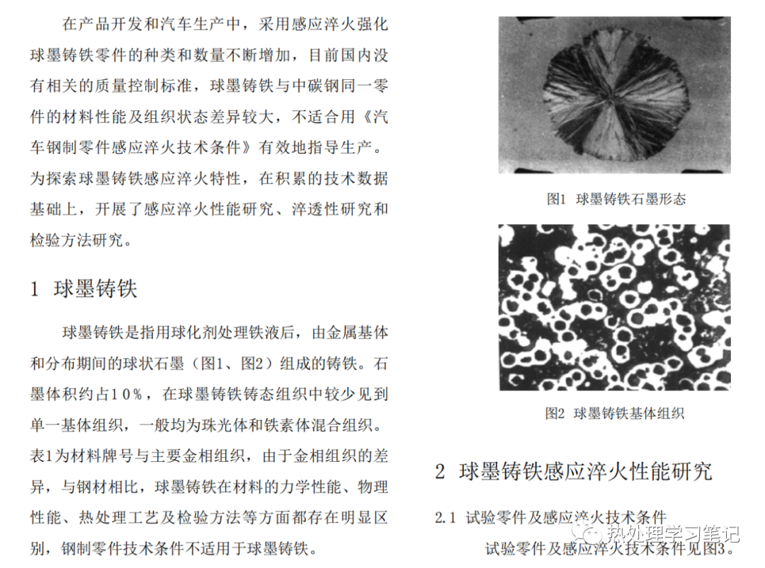 汽车零件用球墨铸铁感应淬火性能研究-钢铁百科